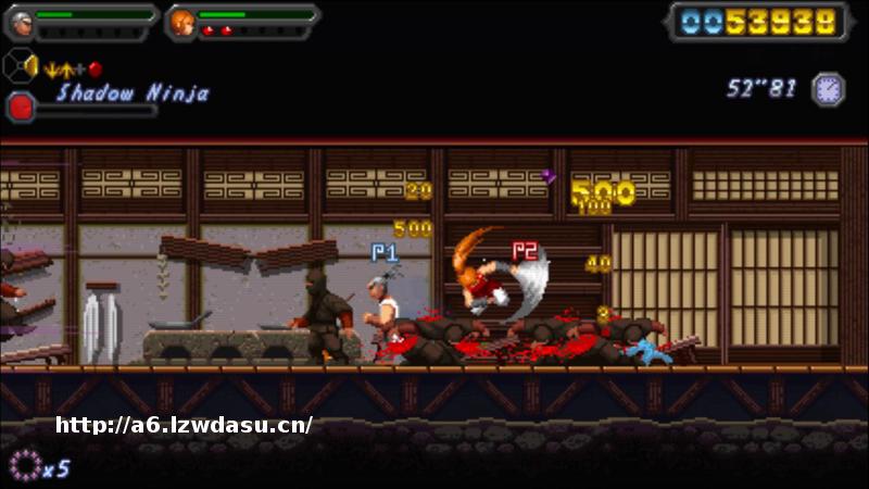 一款像素风的横版动作街机游戏