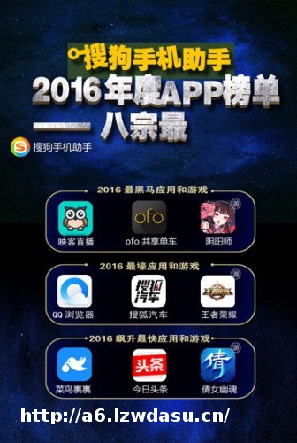 搜狗手机助手2016年度榜单揭晓 盘点应用游戏八宗最