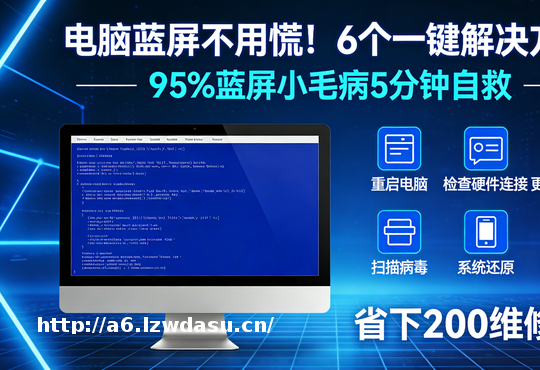电脑蓝屏不用慌！6 个一键解决方法，小白也能自己修，不用找师傅