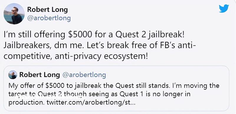 Quest 2被越狱破解,无需Facebook账号